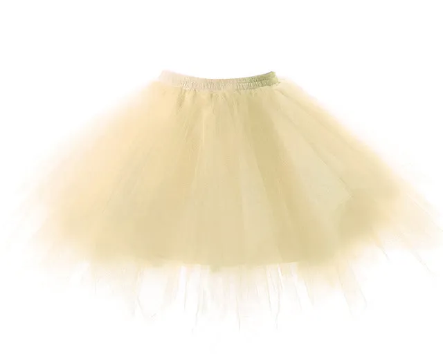 2017 Tulle Skirts Womens High Quality Elastic Stretchy Tulle Teen Layers Summer Womens Adult Tutu Skirt Pleated Mini Skirts