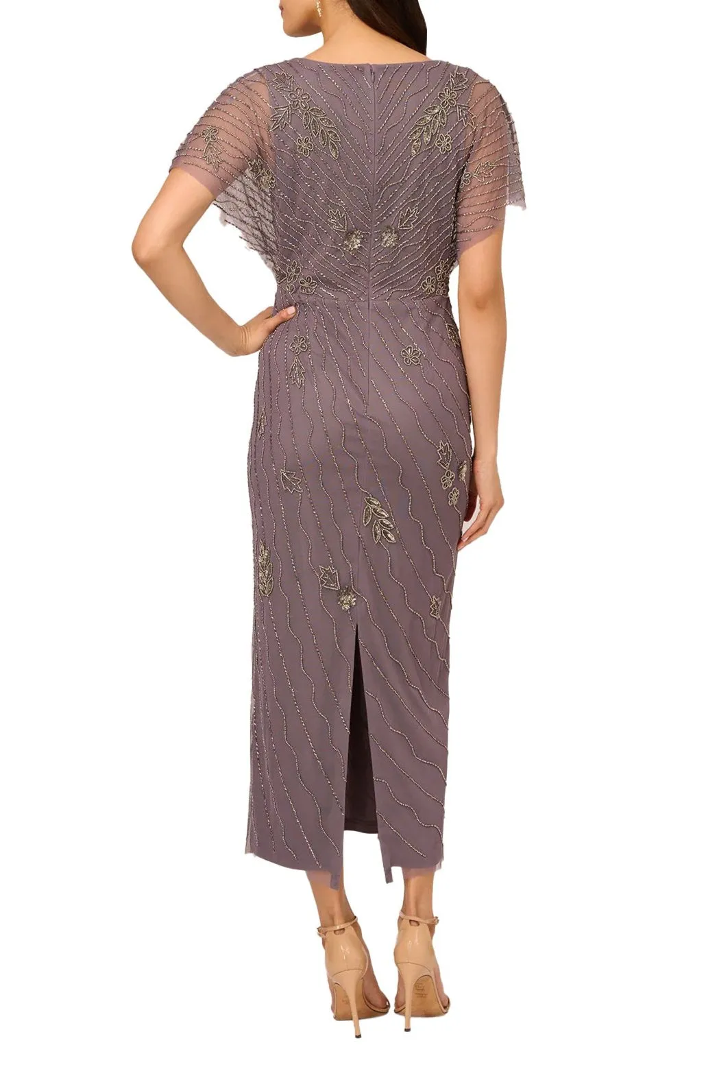 Adrianna Papell Beaded Ankle Length Dress