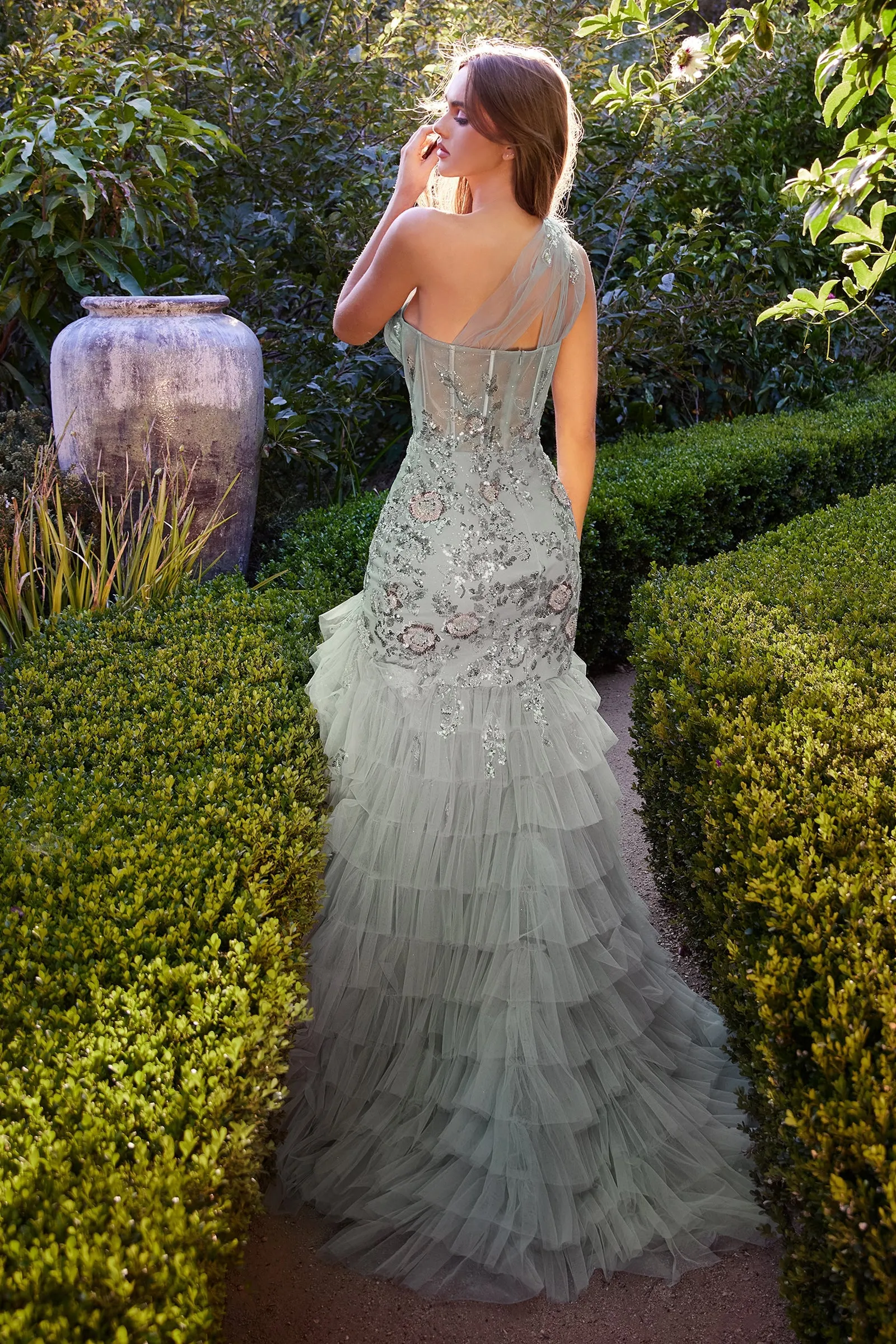 Andrea & Leo - A1260 - Mermaid Prom Dress with Sequinned Floral Embellishments