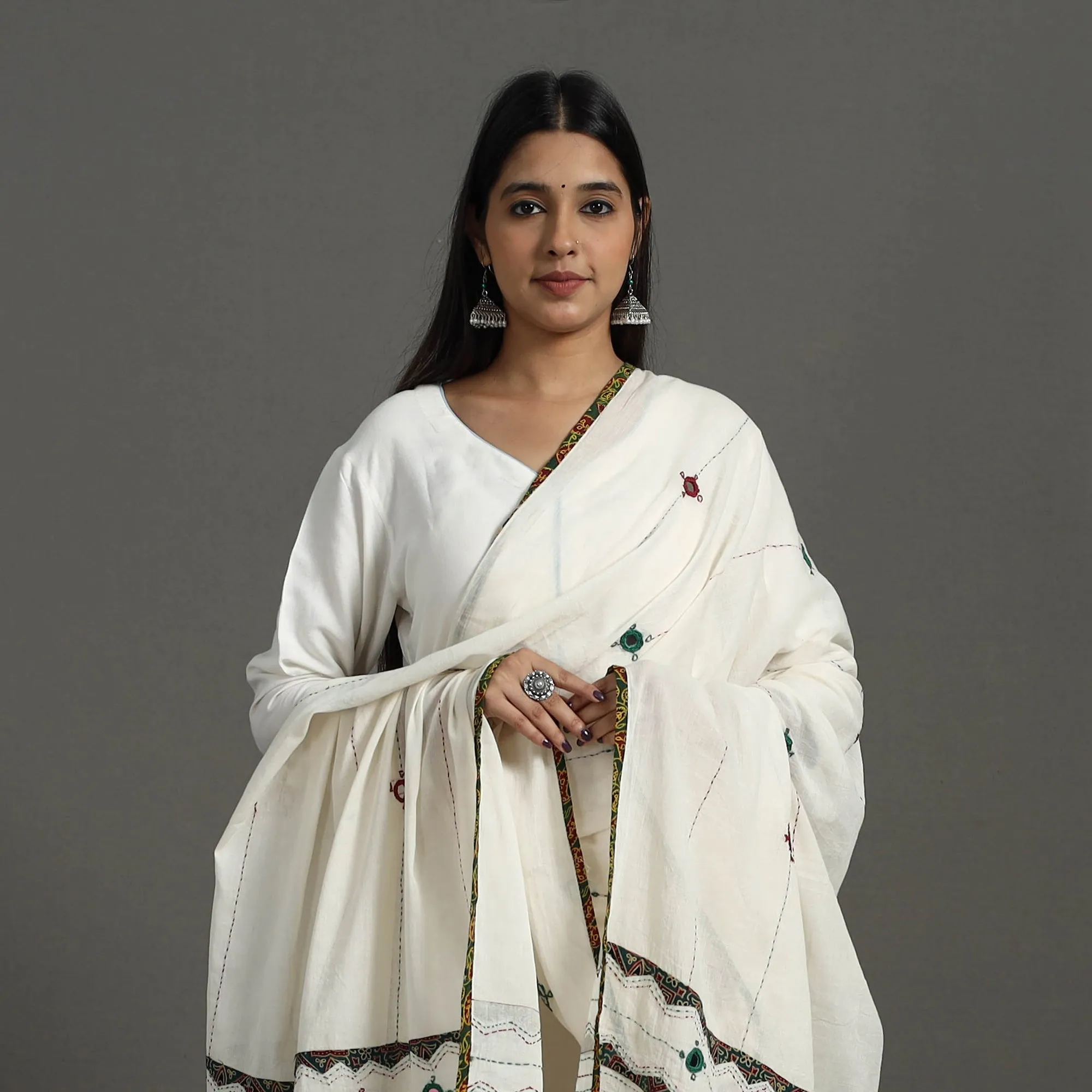 Applique Patchwork Cotton Tagai Kantha Dupatta 69