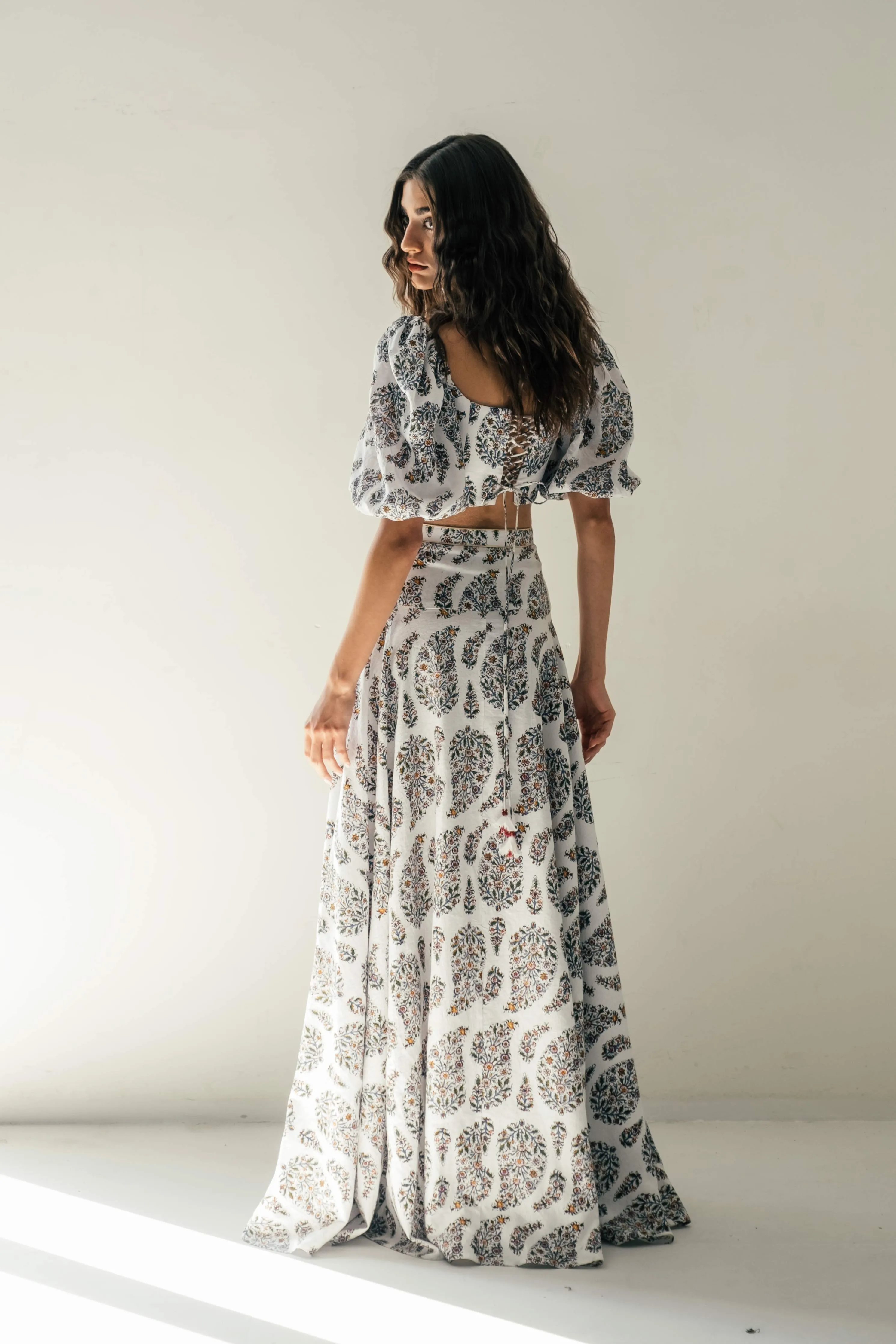 Baran Skirt - Paisley Ghalamkar by RosewaterHouse
