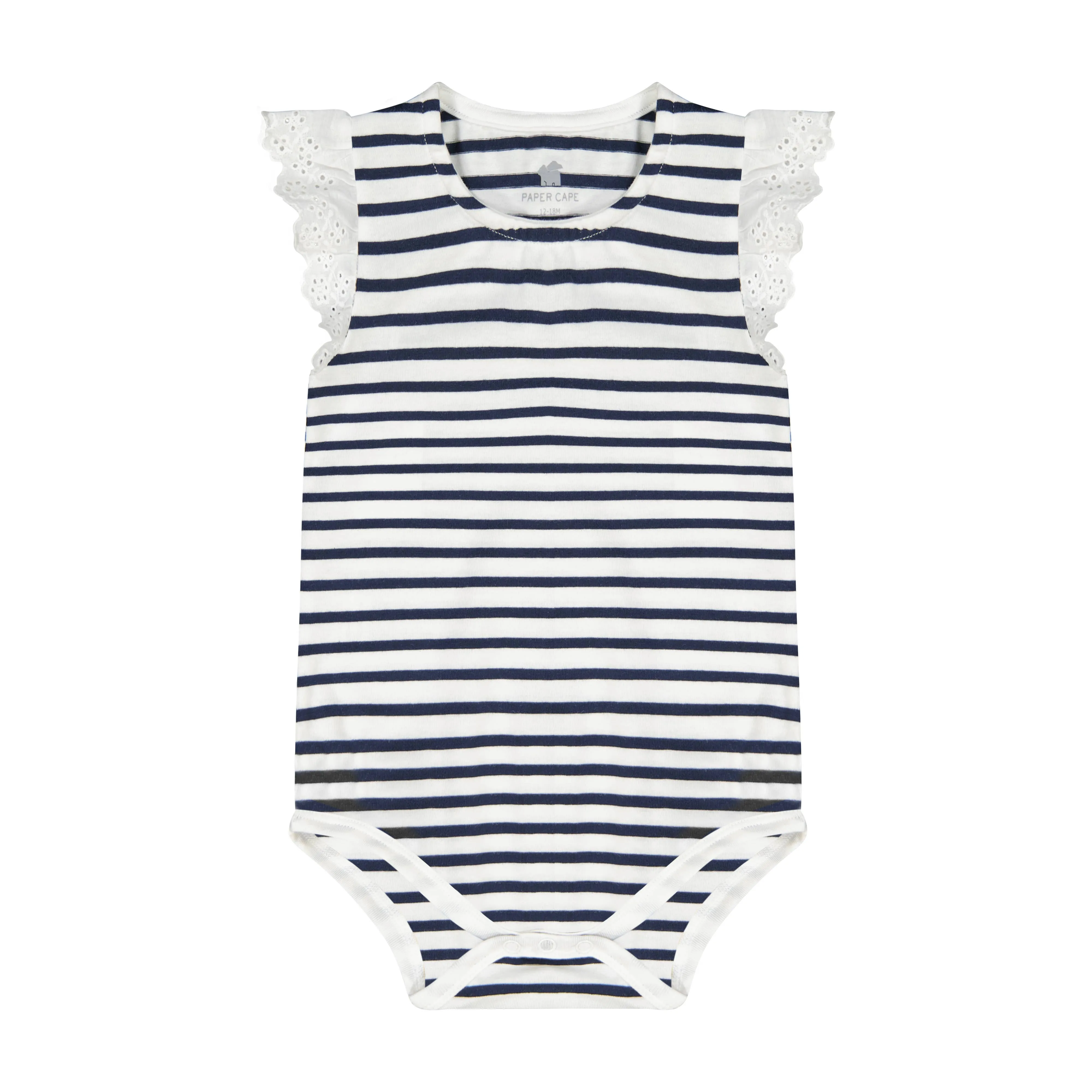 Black Striped Eyelet Bodysuit