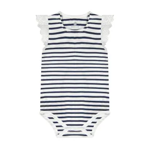 Black Striped Eyelet Bodysuit