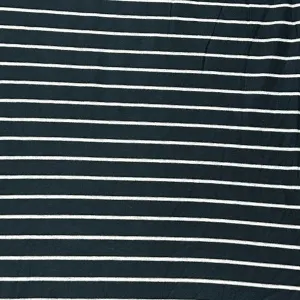 Blue and Micro Gray Stripes on Bamboo/Spandex Jersey Fabric