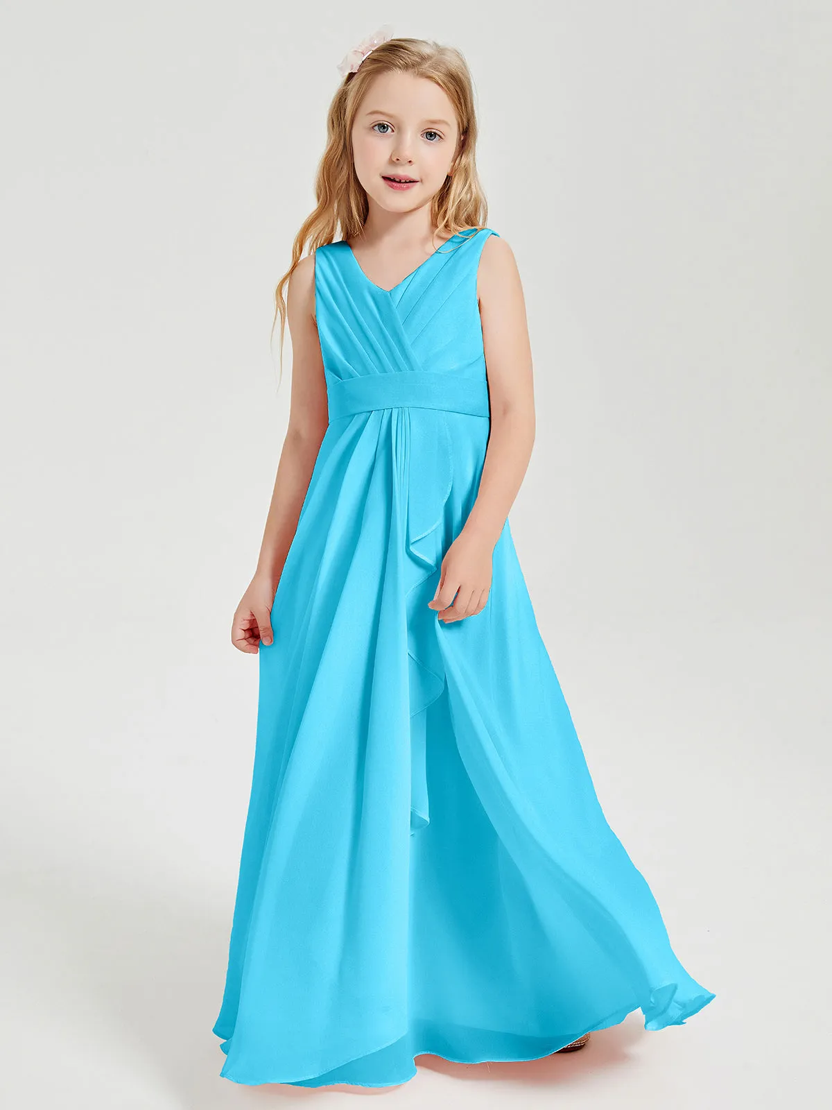 Boho Long Chiffon Bridesmaid Dresses Cascading Skirt Pool