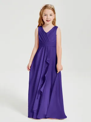 Boho Long Chiffon Bridesmaid Dresses Cascading Skirt Regency