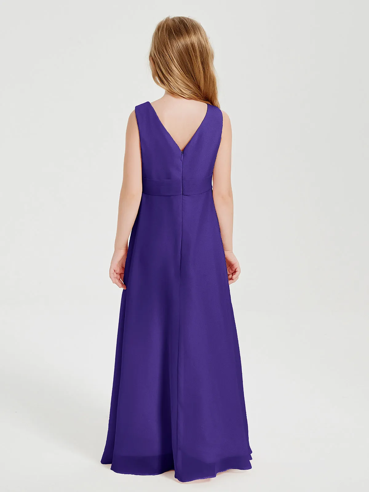 Boho Long Chiffon Bridesmaid Dresses Cascading Skirt Regency