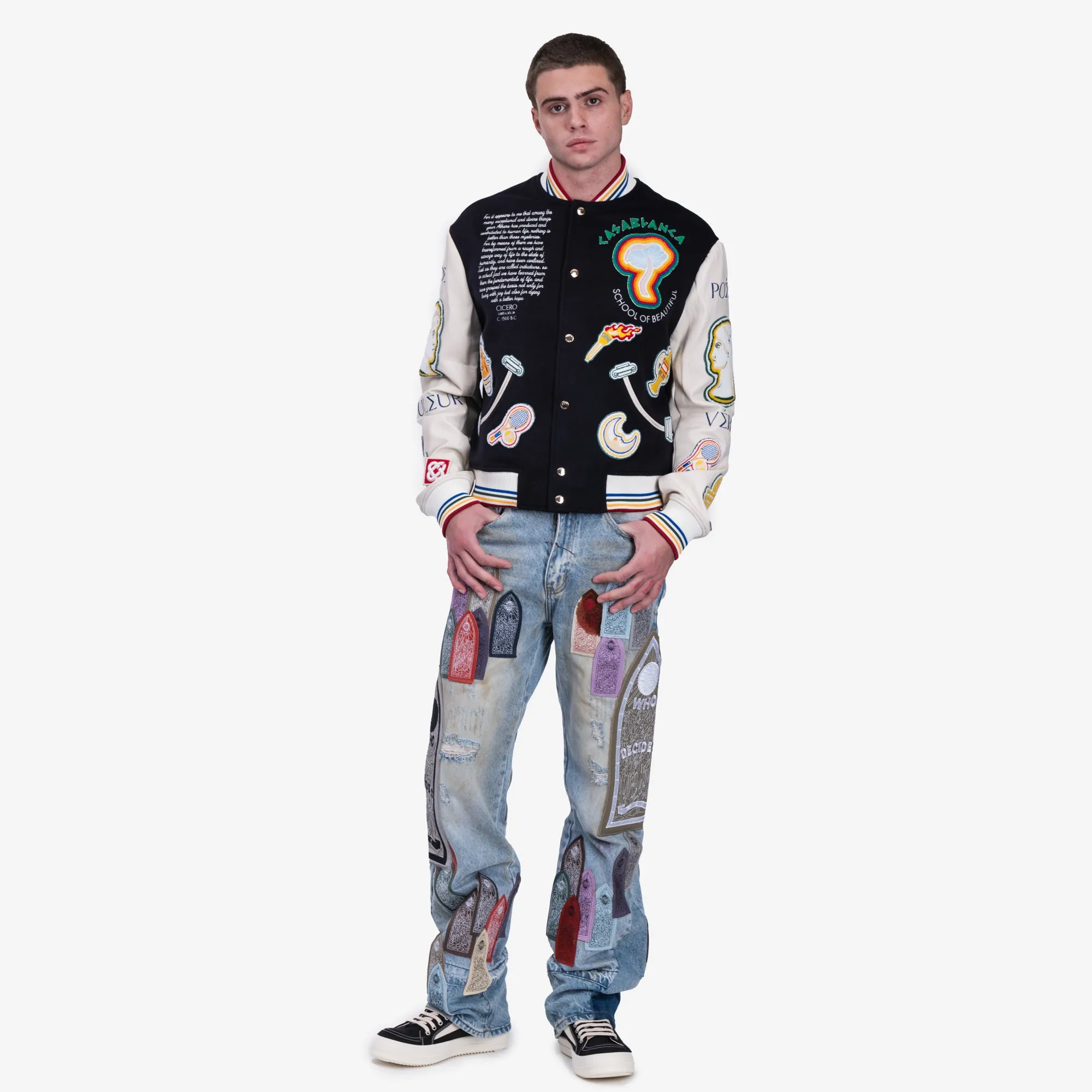 Chenille Patchwork Bomber Jacket