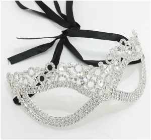 Chilati Circle Cluster Masquerade Mask | Crystal | Silver