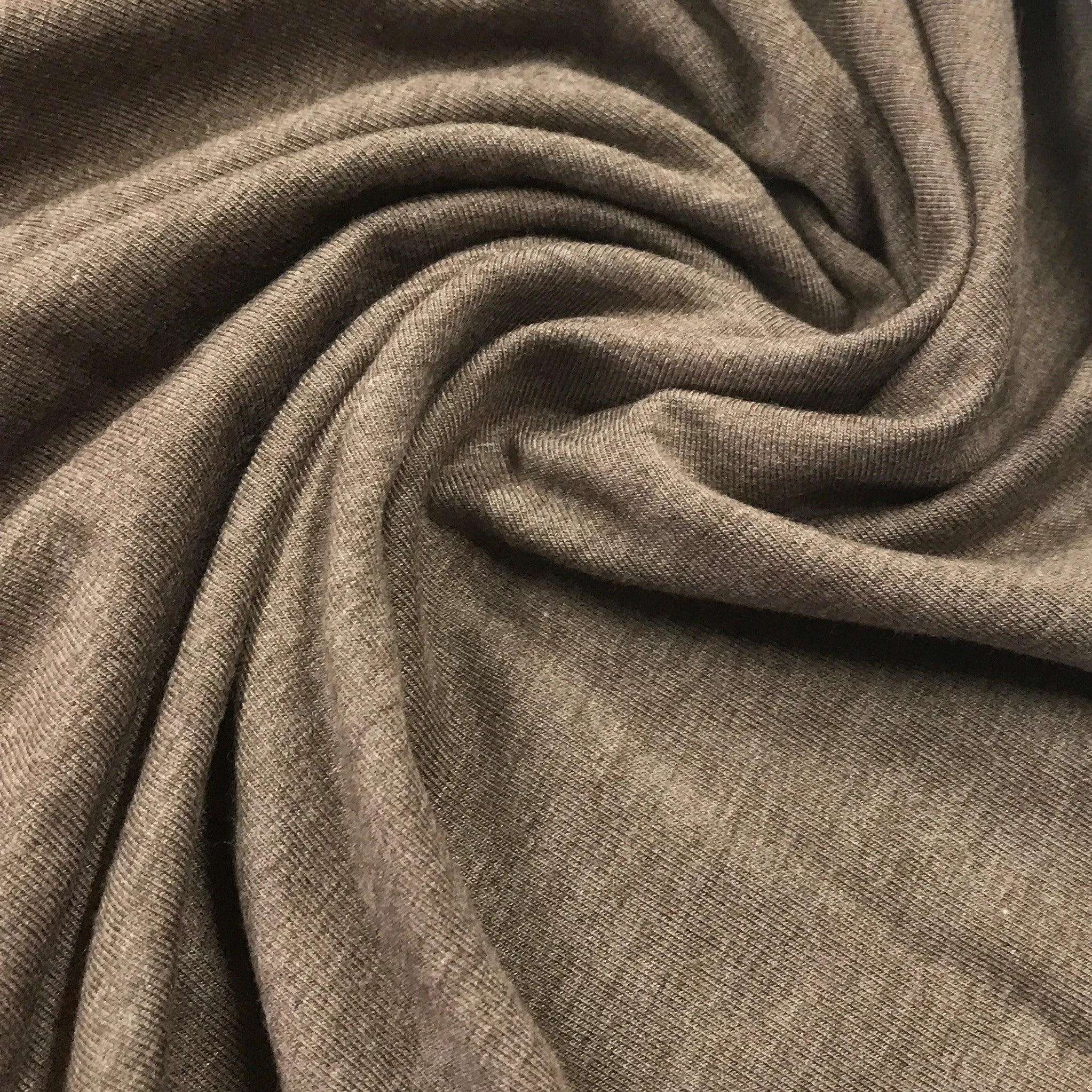 Chocolate Heather Bamboo/Spandex Jersey Fabric