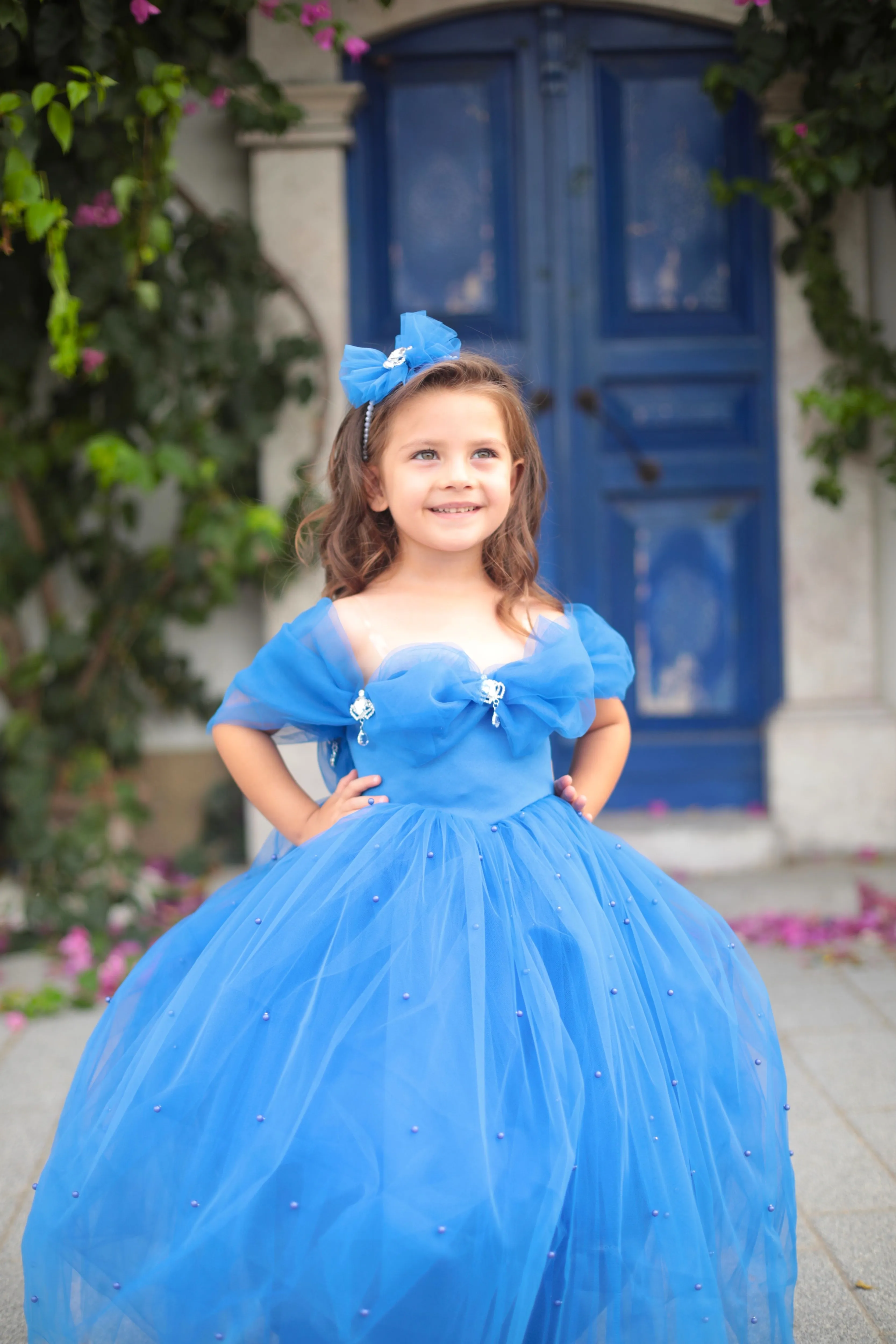 Cinderella girl dress royal blue