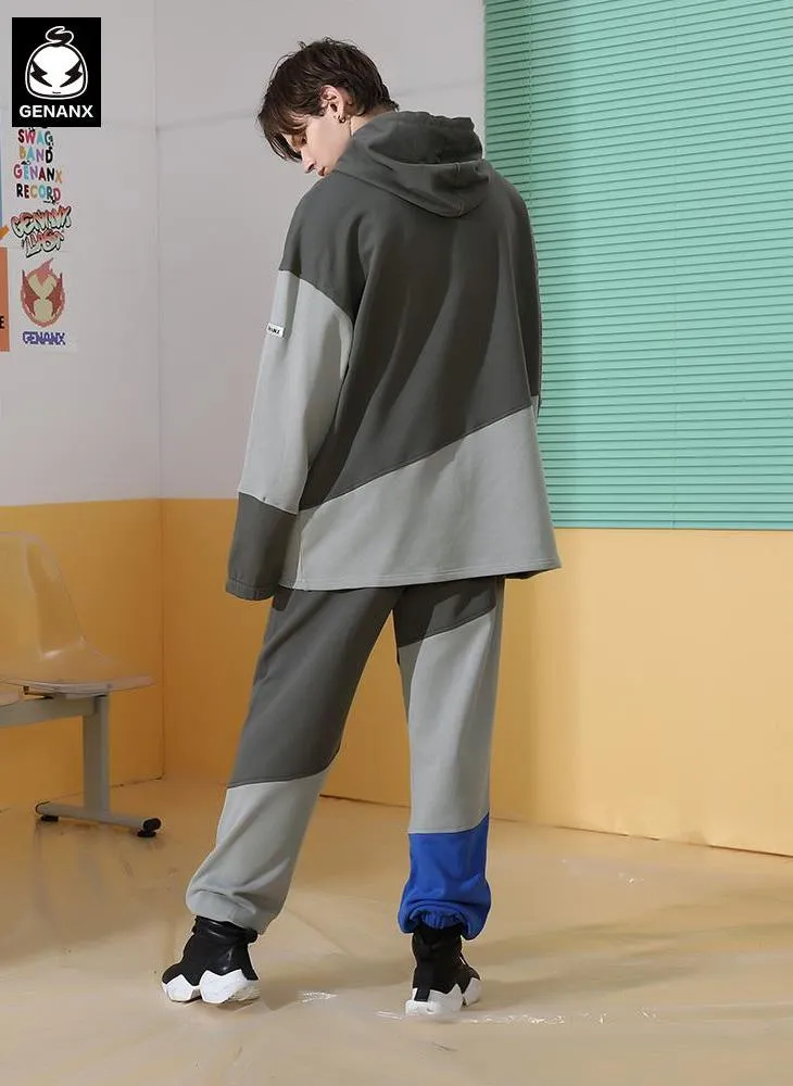 Color-contrast stitching Genanx Gaby Pure Cotton Sports Pants
