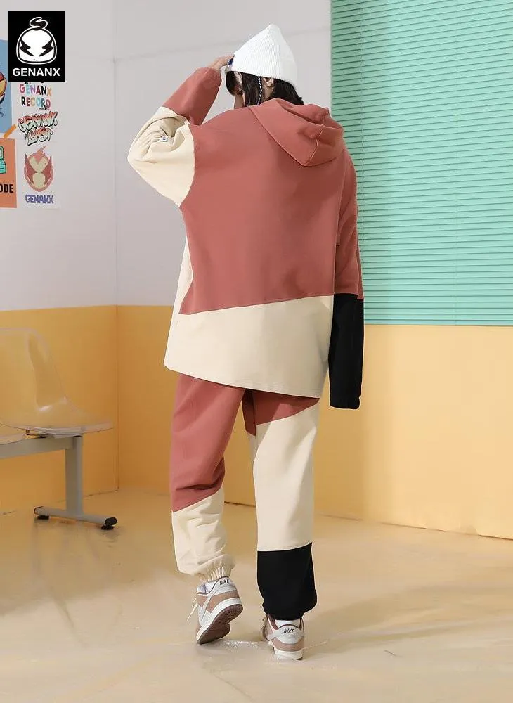 Color-contrast stitching Genanx Gaby Pure Cotton Sports Pants