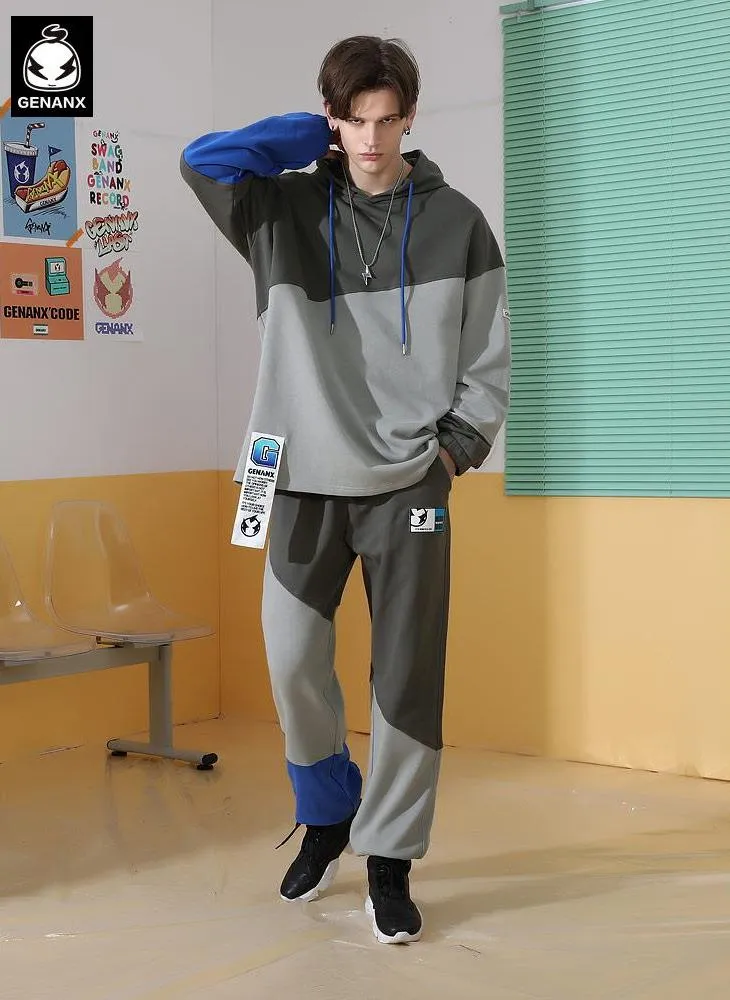 Color-contrast stitching Genanx Gaby Pure Cotton Sports Pants