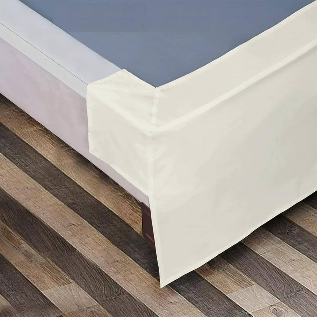 Comfy Ivory Cream Bed Skirt - Split Corner