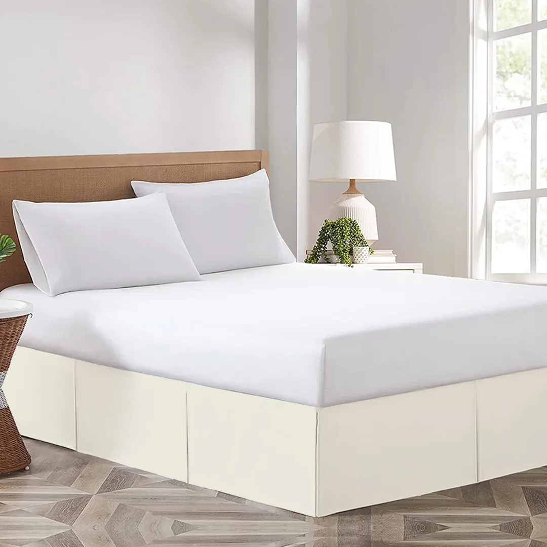Comfy Ivory Cream Bed Skirt - Split Corner