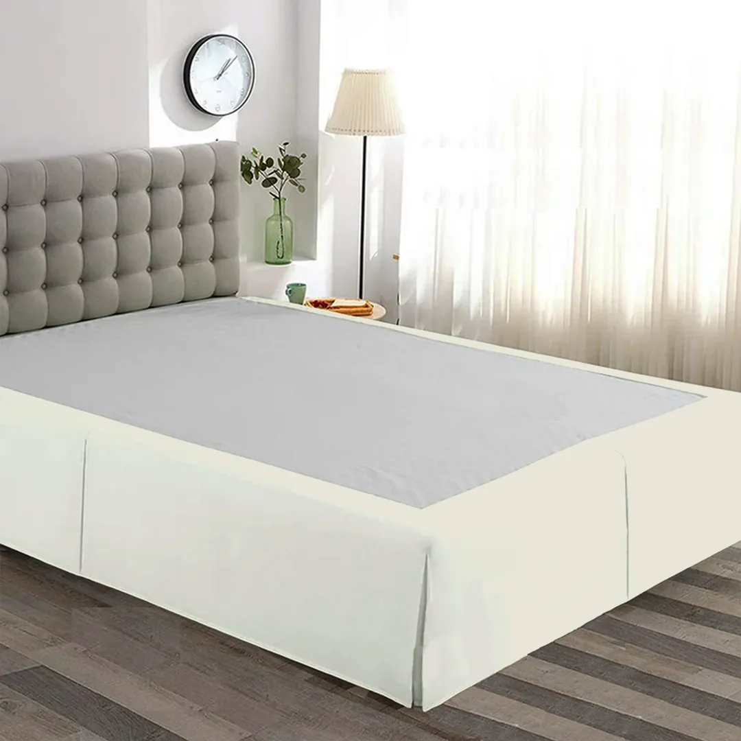 Comfy Ivory Cream Bed Skirt - Split Corner
