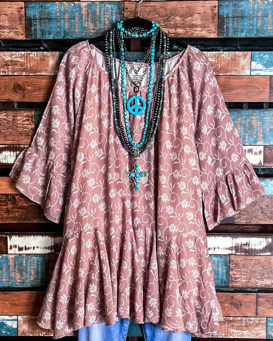 Comfy Style Boho Swing Comfy Tunic in Taupe