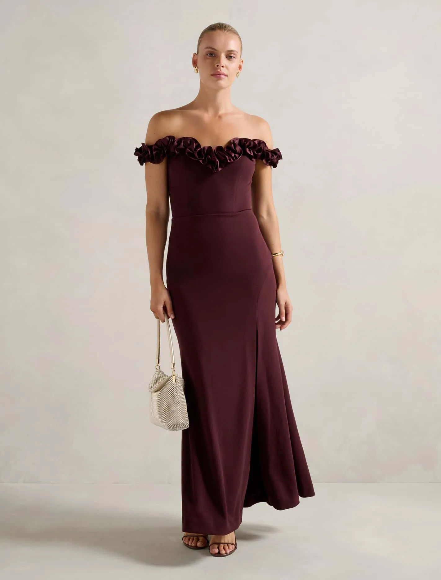 Connie Off Shoulder Ruffle Maxi Dress