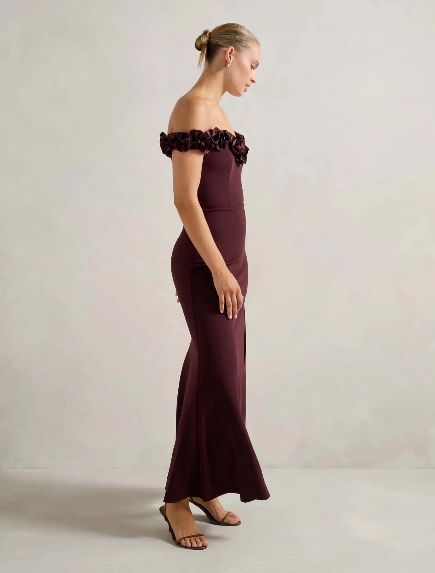 Connie Off Shoulder Ruffle Maxi Dress