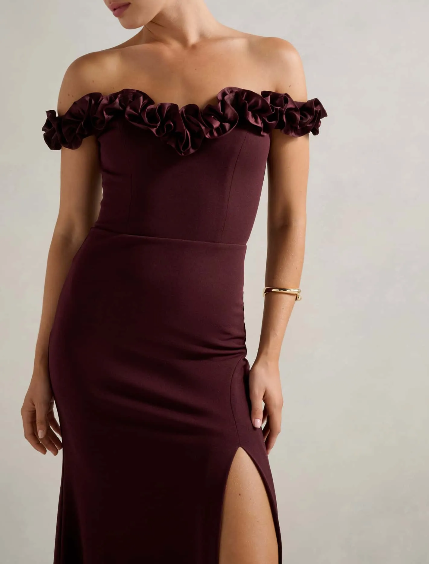 Connie Off Shoulder Ruffle Maxi Dress