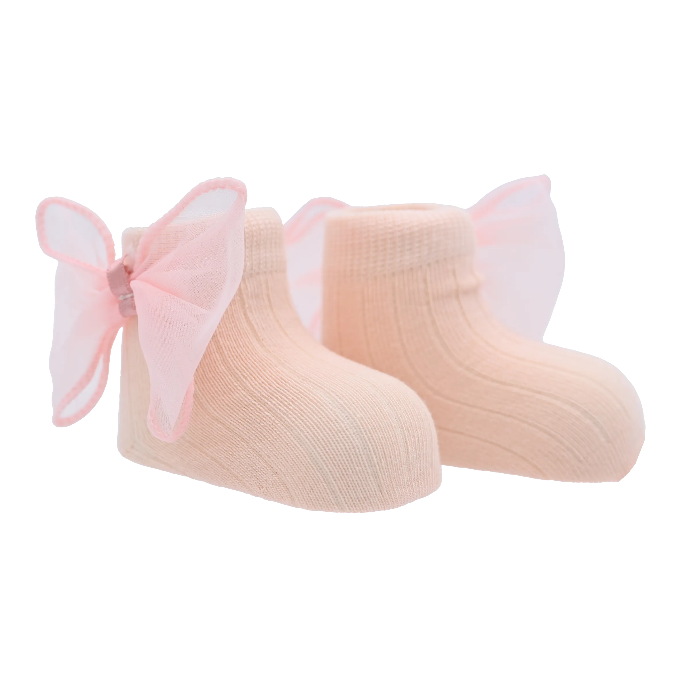 Cotton Tulle Bow Socks Set