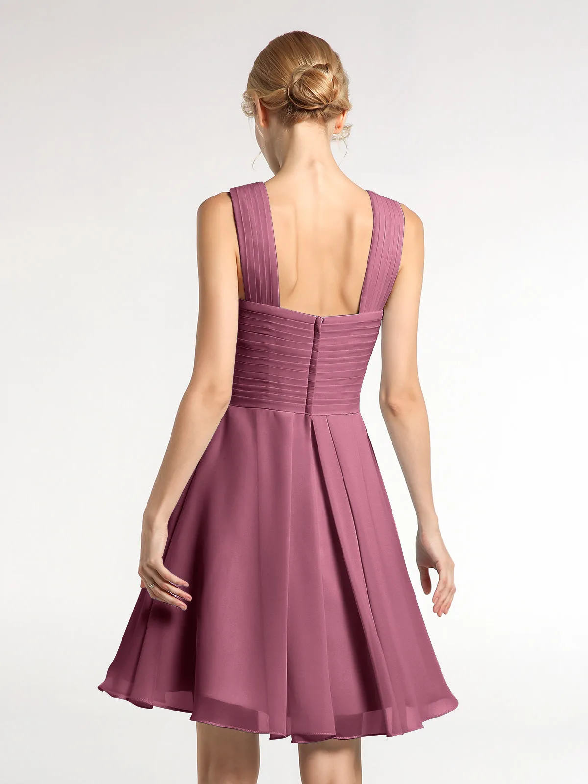 Cross Front Empire Waist Short Bridesmaid Dress Mulberry Plus Size