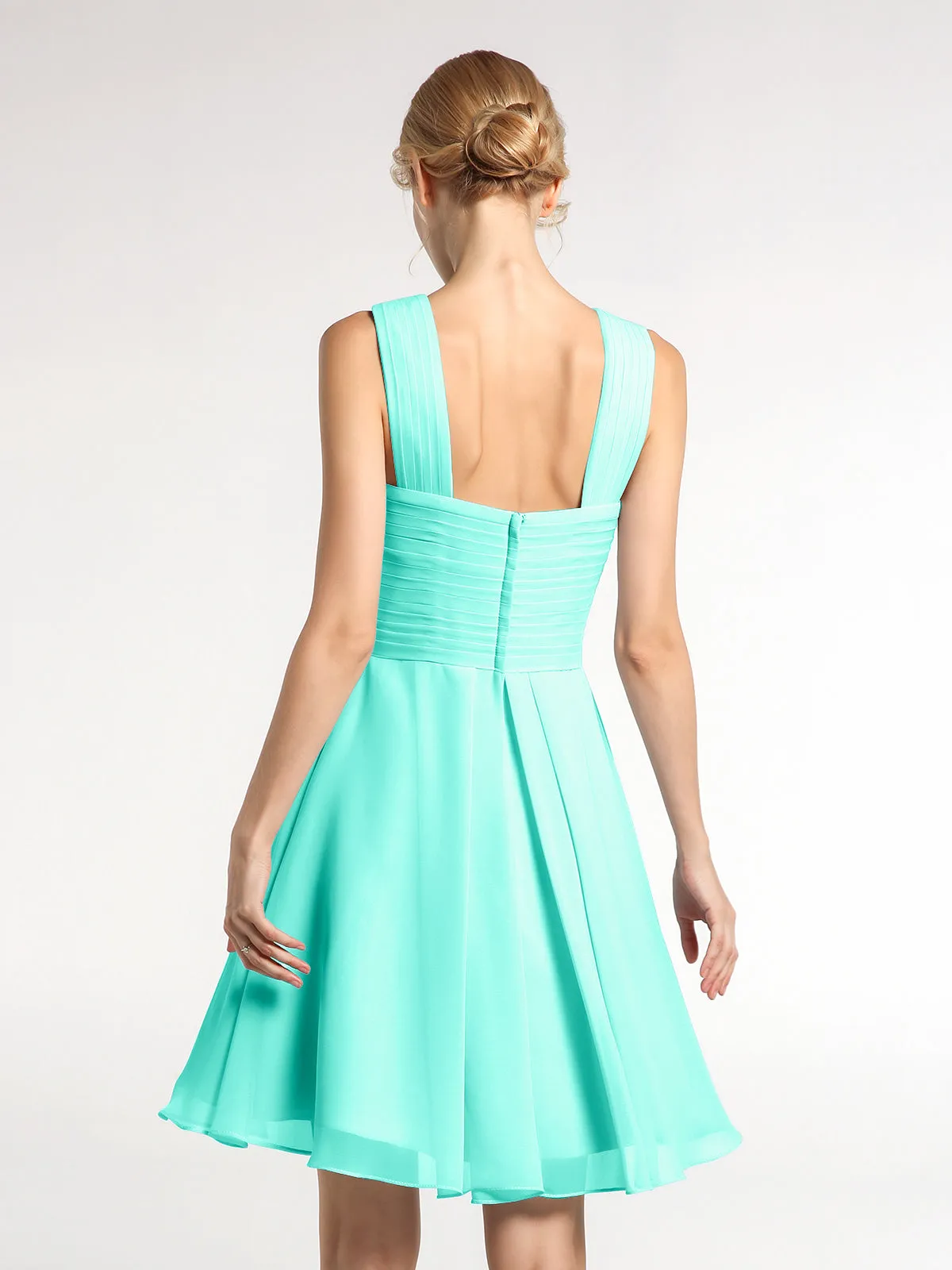 Cross Front Empire Waist Short Bridesmaid Dress Spa