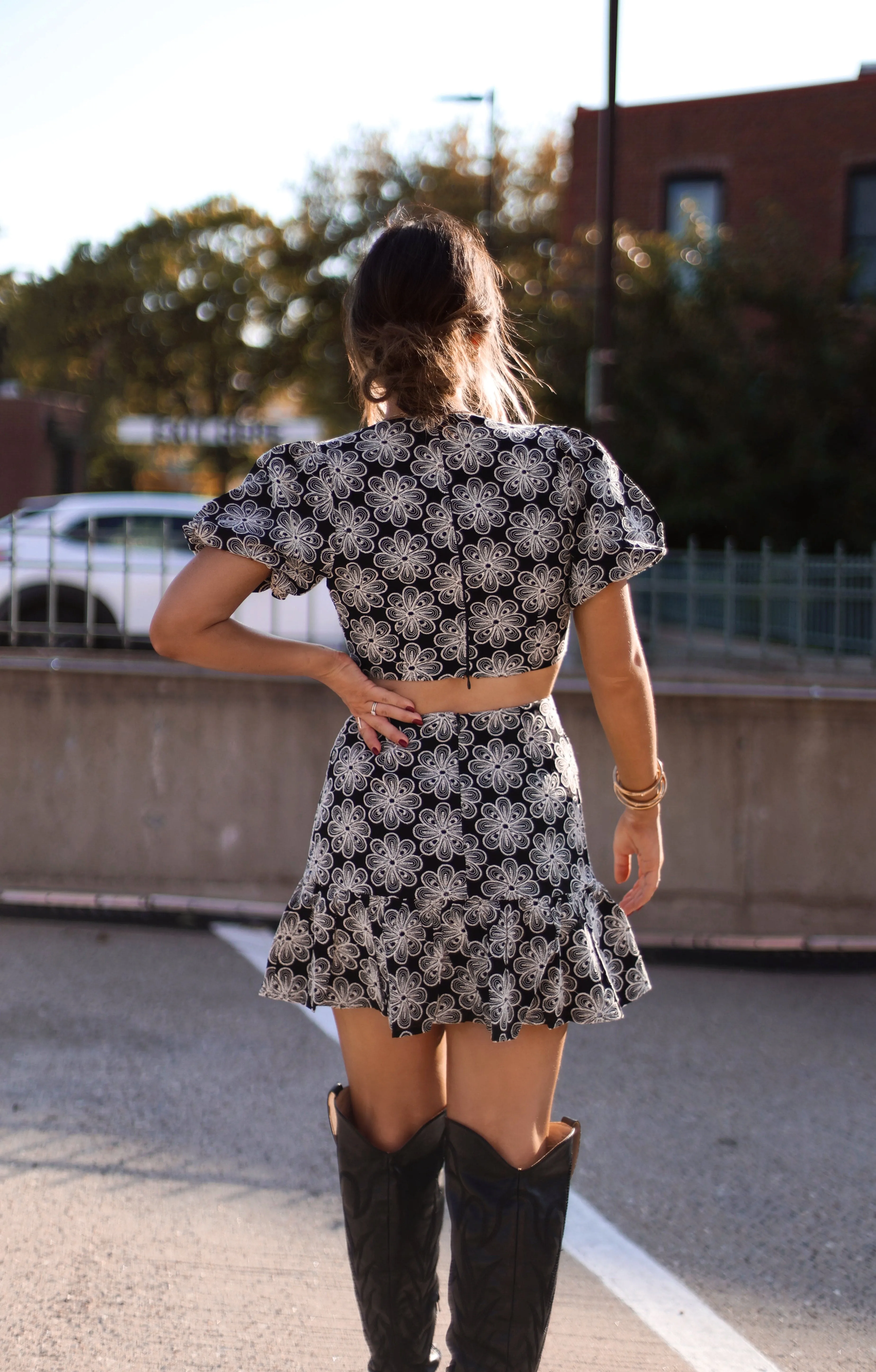 Daisy Embroidered Mini Dress