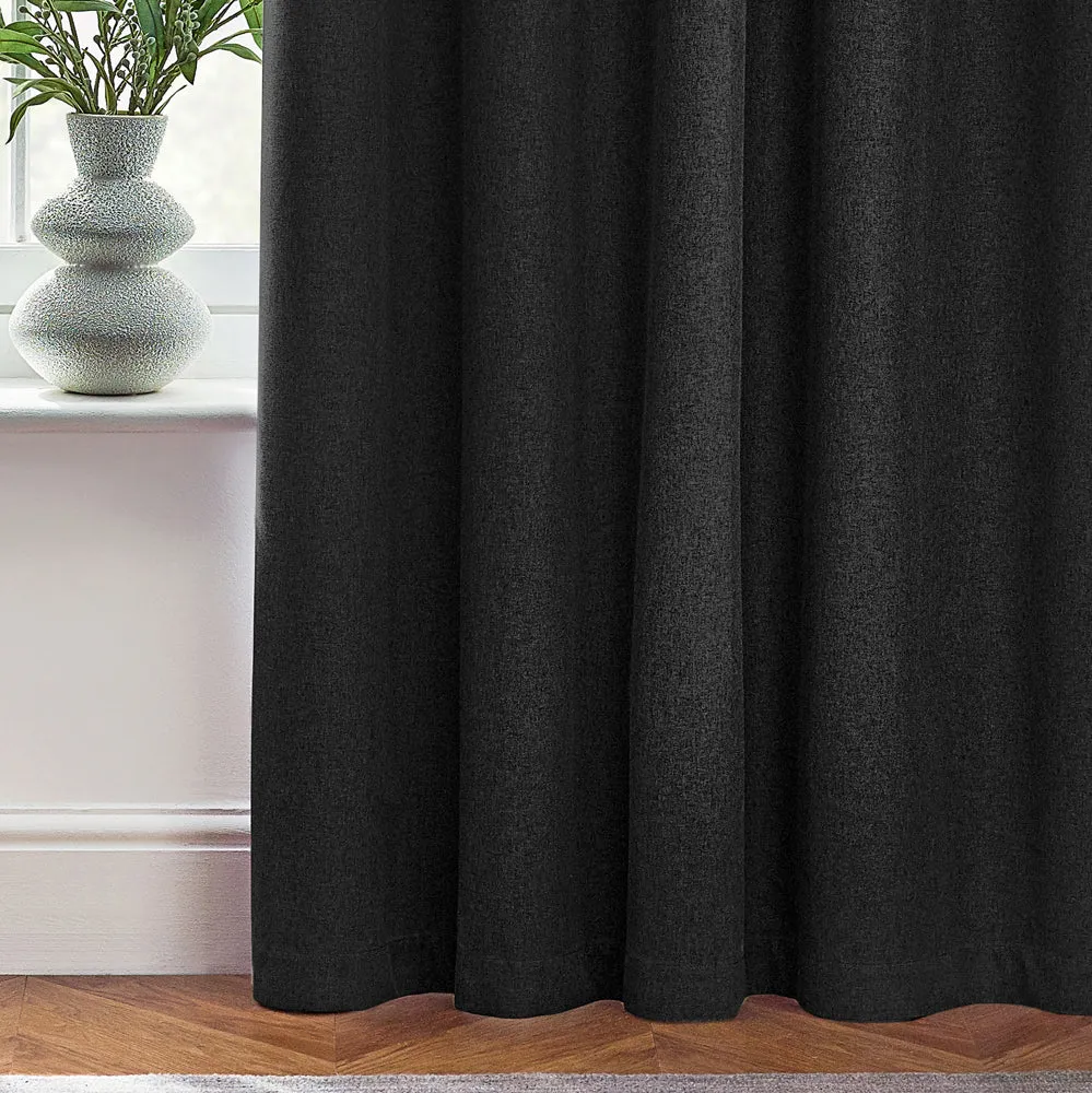 Dawn 100% Blackout Thermal Eyelet Curtains Black