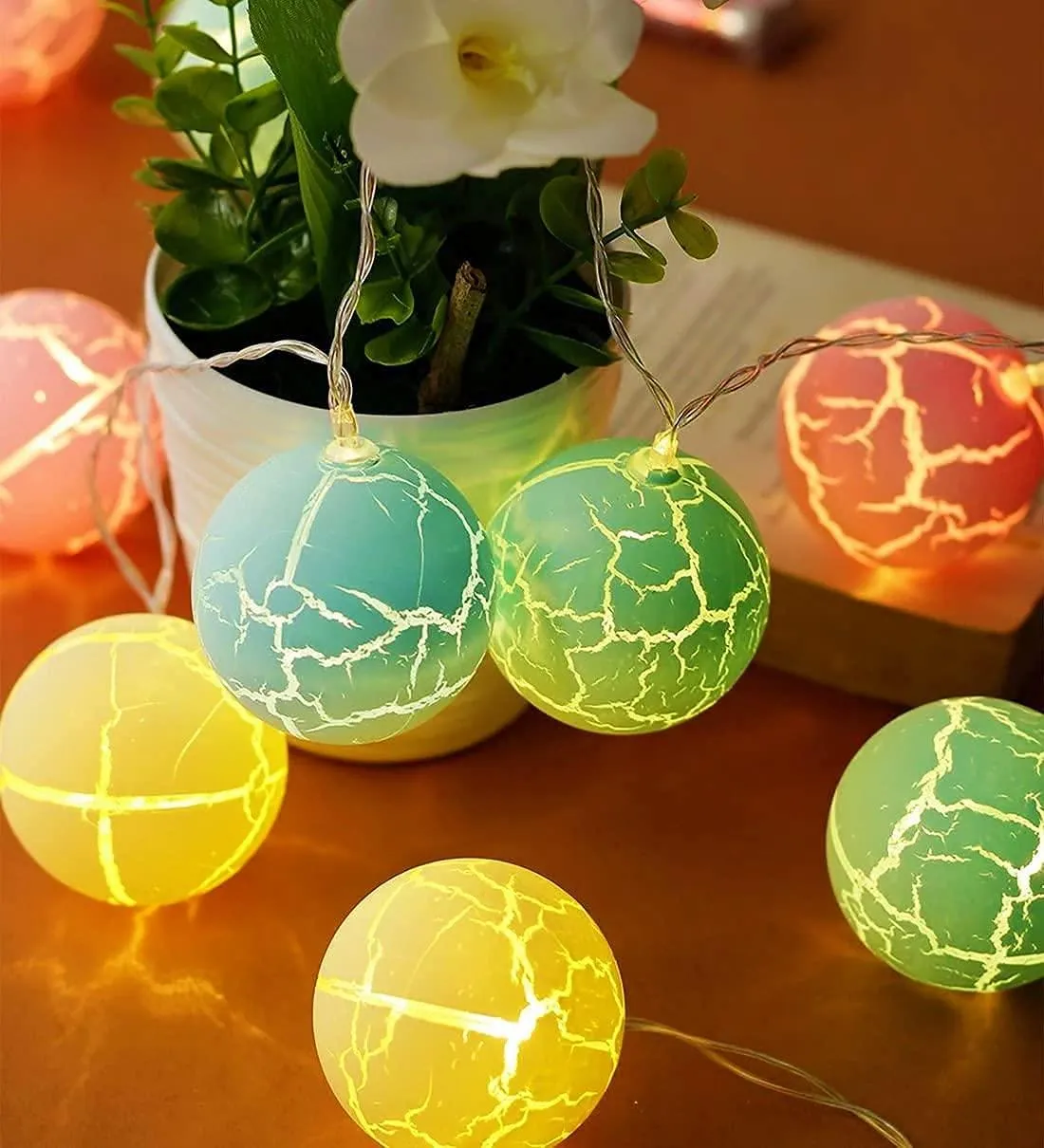 Decorative Multicolor Crack Ball String Lights