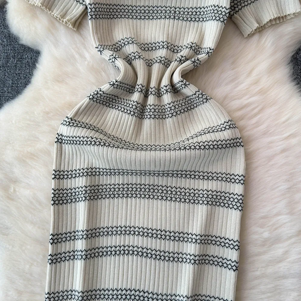 Delicate Striped Ice Silk Dress