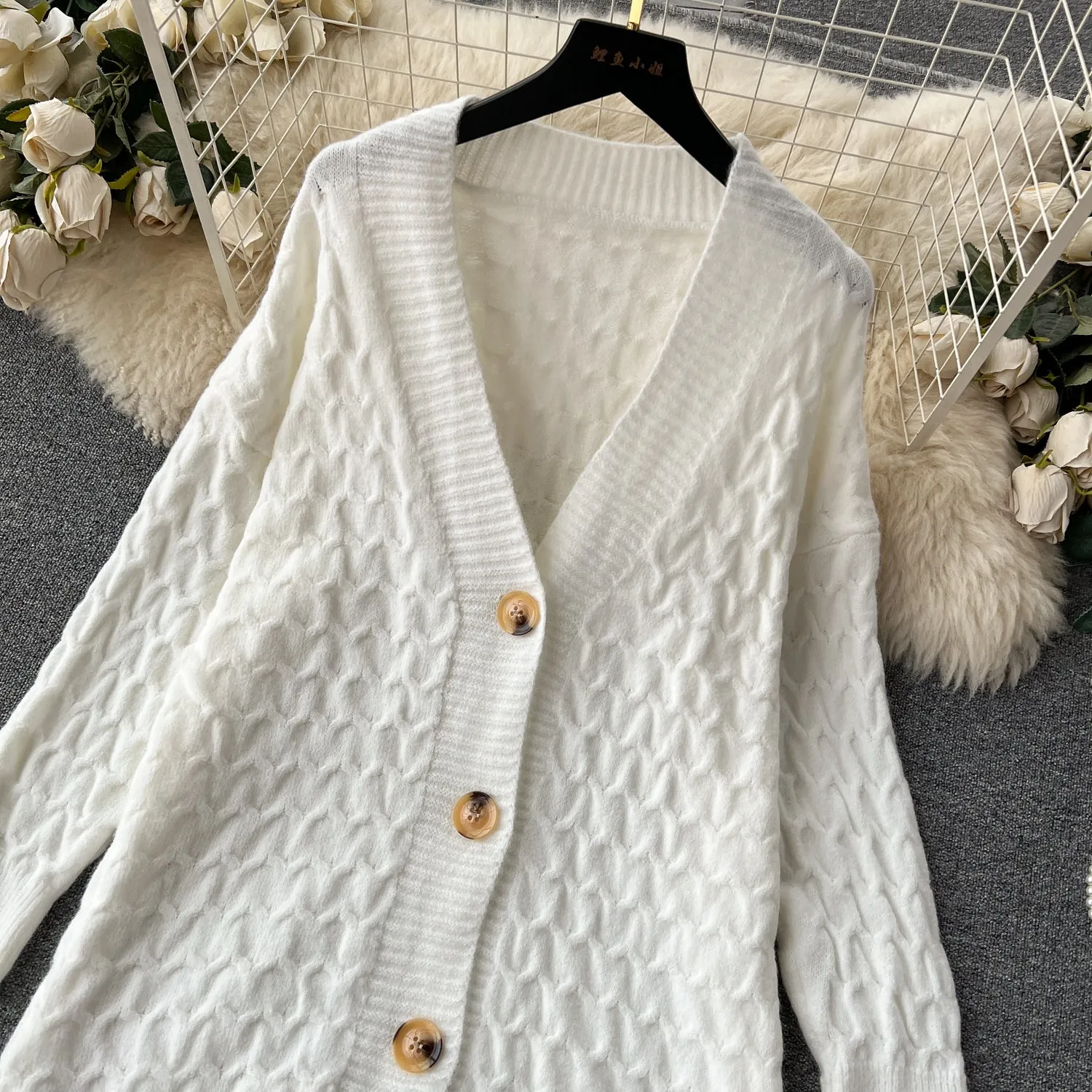 Delicate Twisted Cardigan&Slip Dress 2Pcs