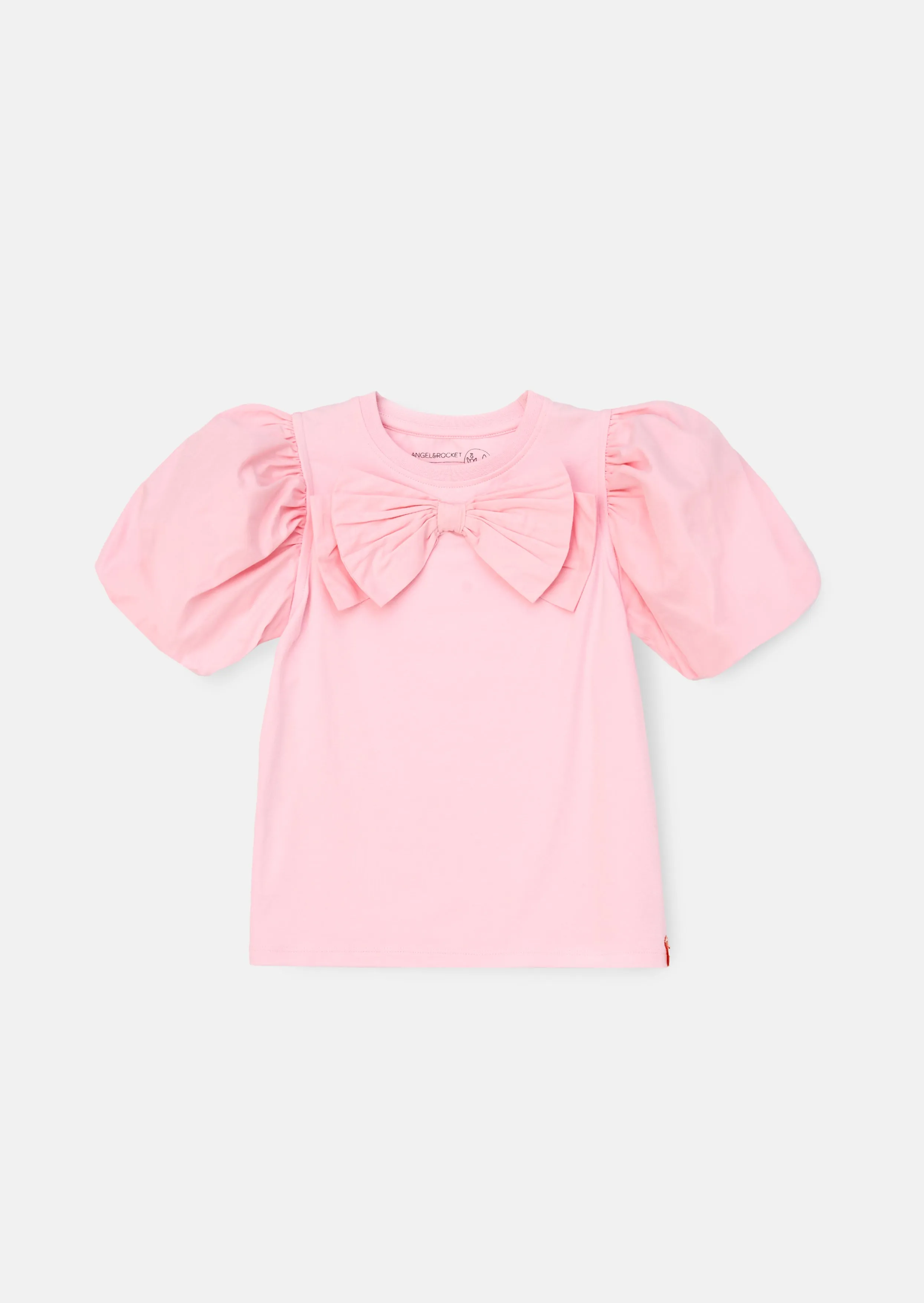 Eleri Pink Bow Puff Sleeve Top