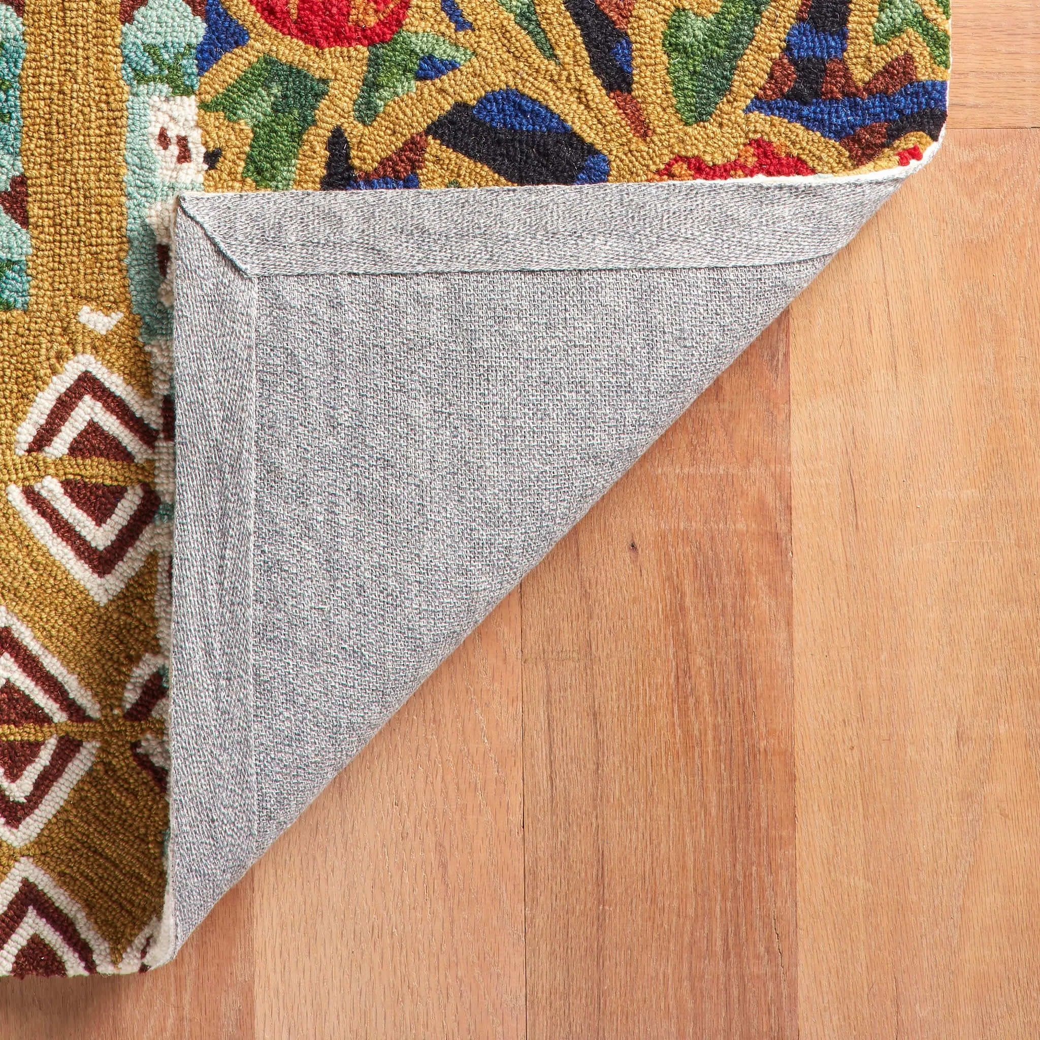 Elm Patchwork Multi Hand Micro Hooked Wool Rug Swatch