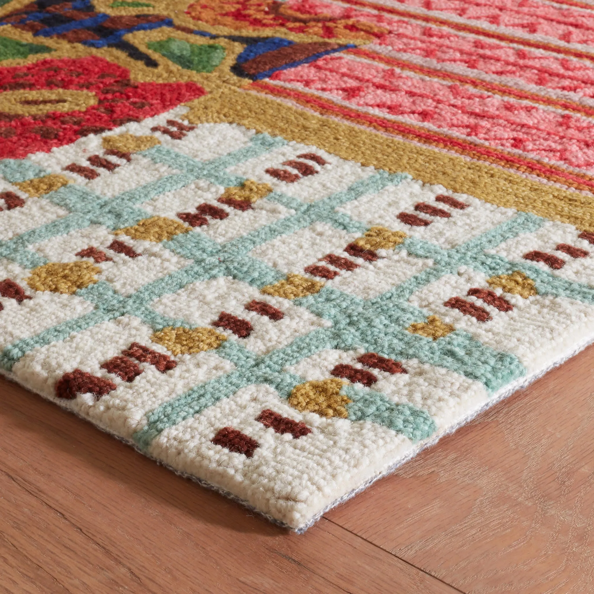 Elm Patchwork Multi Hand Micro Hooked Wool Rug Swatch