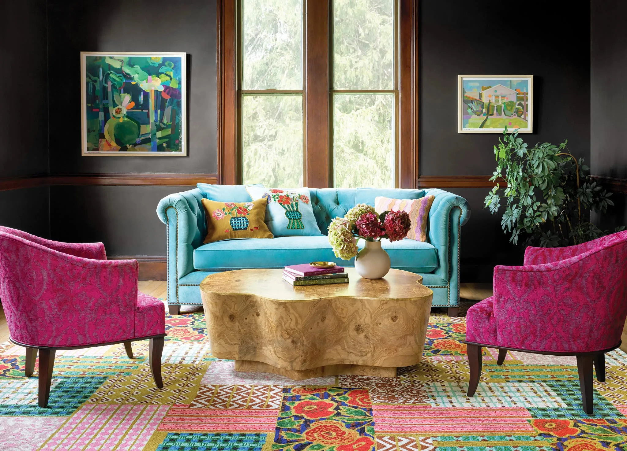 Elm Patchwork Multi Hand Micro Hooked Wool Rug Swatch