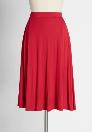 Excellence Attained Knit A-Line Skirt in Salsa