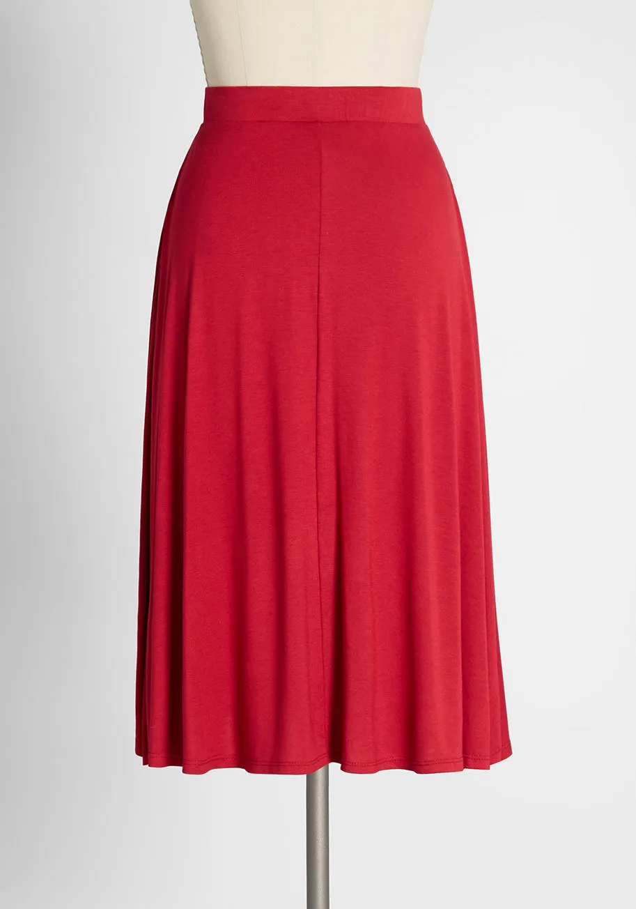 Excellence Attained Knit A-Line Skirt in Salsa