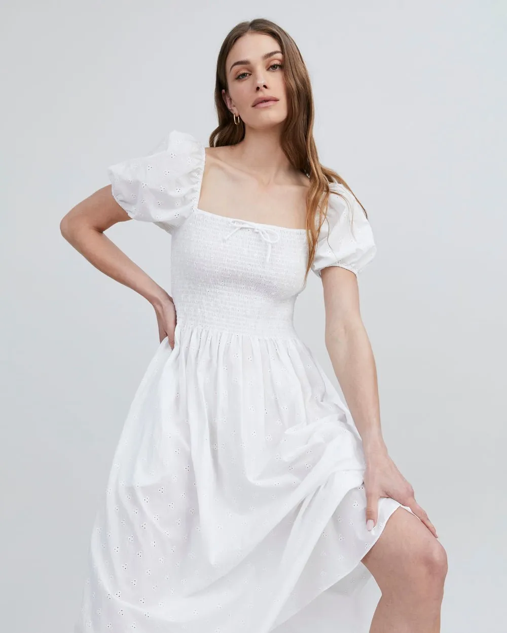 Eyelet Corrina Dress Optic White