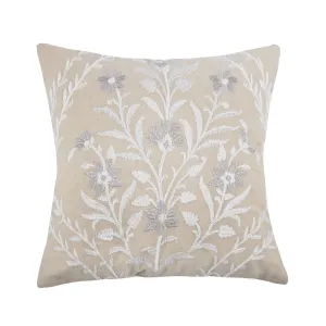 Eyelet Embroidered Floral Pillow