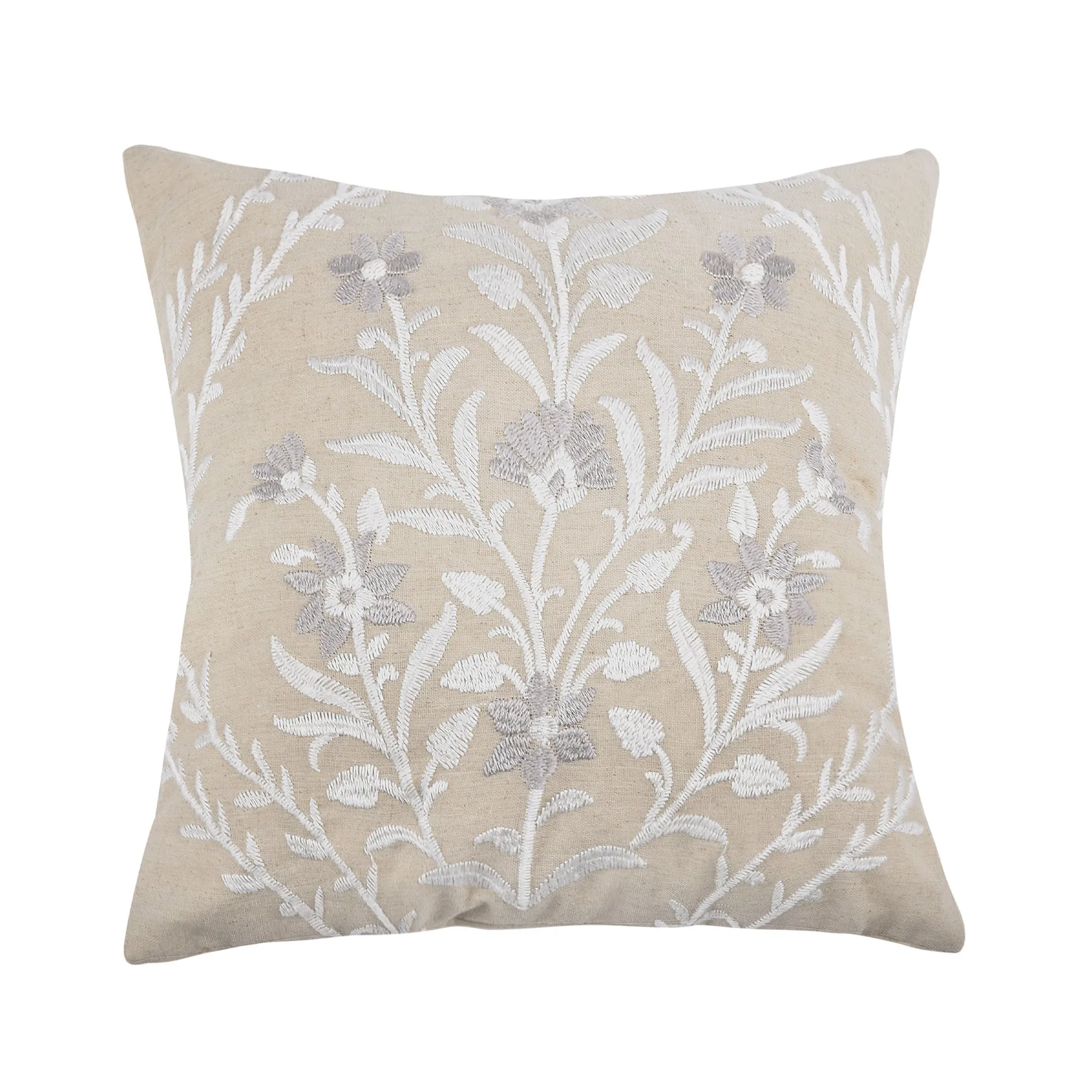 Eyelet Embroidered Floral Pillow