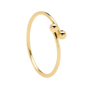 FJ0210 925 Sterling Silver Double Ball Ring
