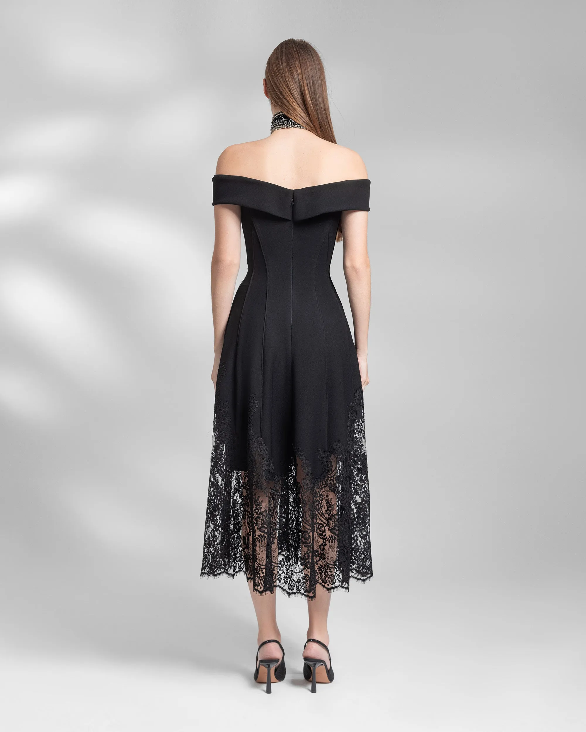 Folded Off-Shoulder Dress
