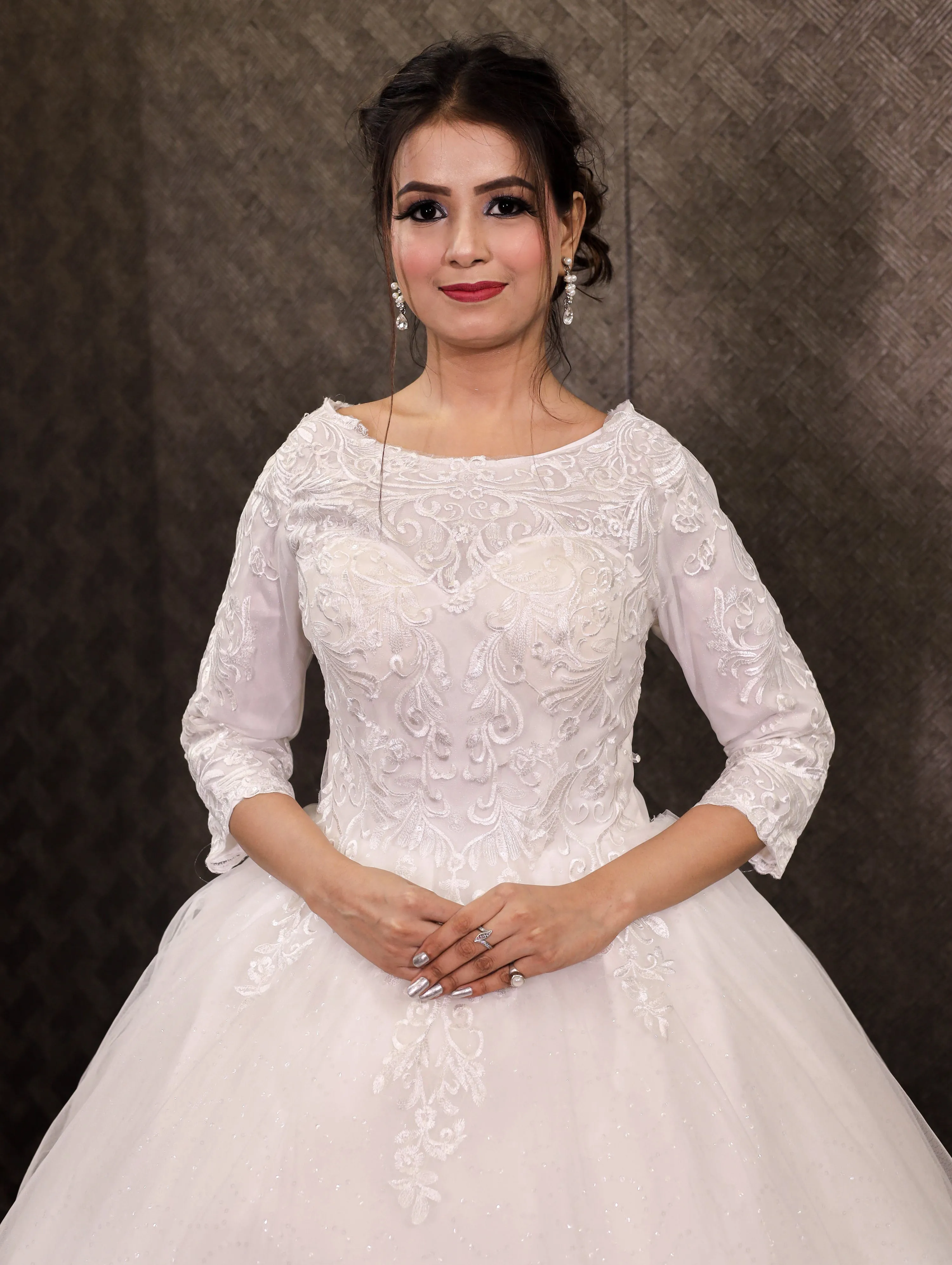 Gownlink White Wedding Ball Gown for the Christian Bride GLGF051C