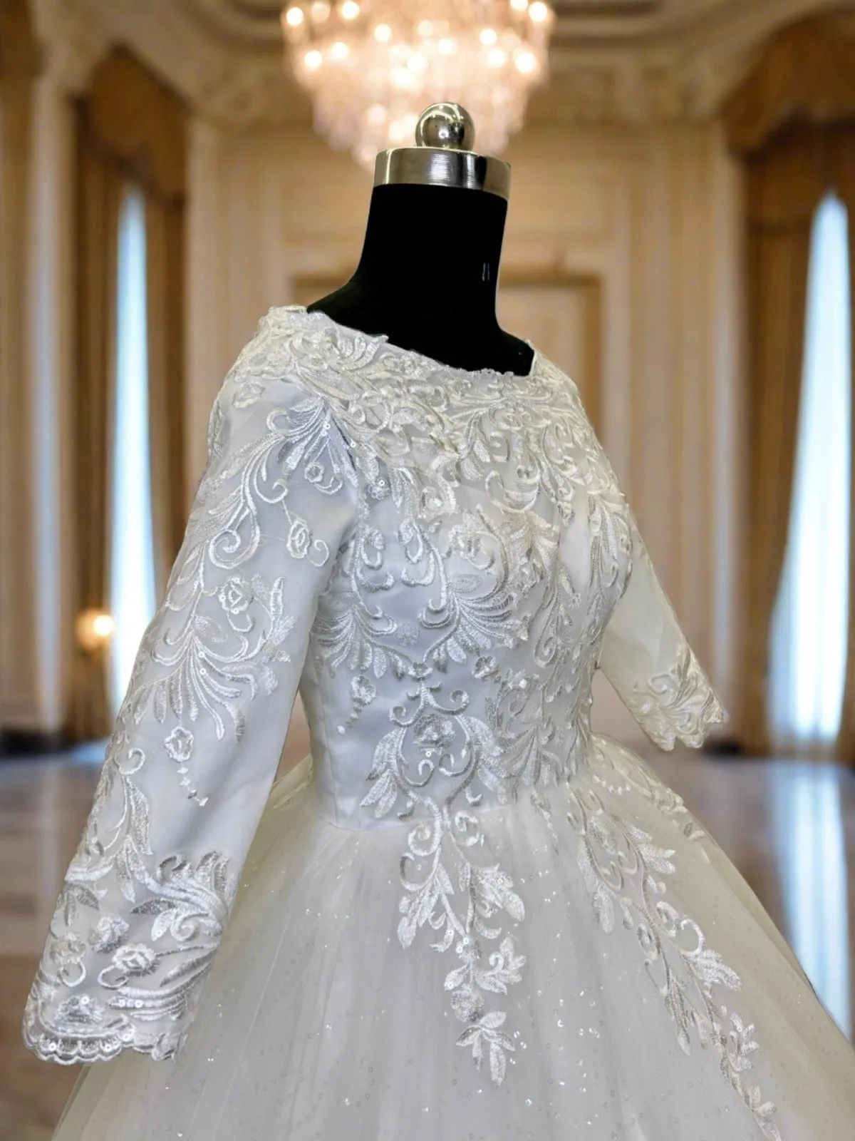 Gownlink White Wedding Ball Gown for the Christian Bride GLGF051C