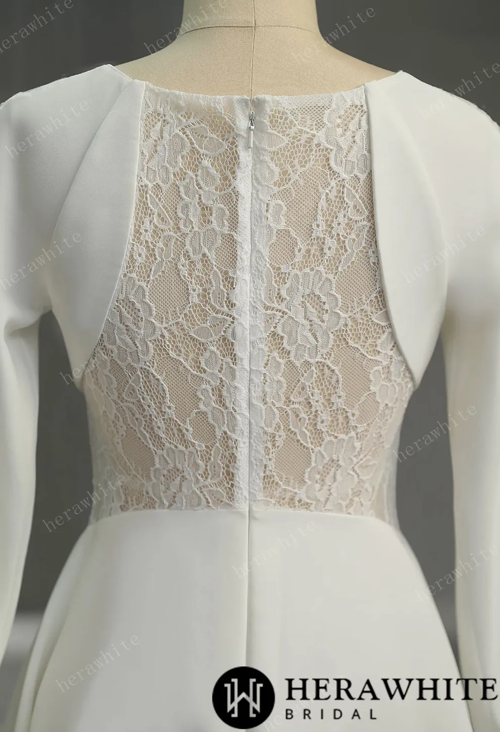 Graceful Illusion Lace Short Wedding Dress