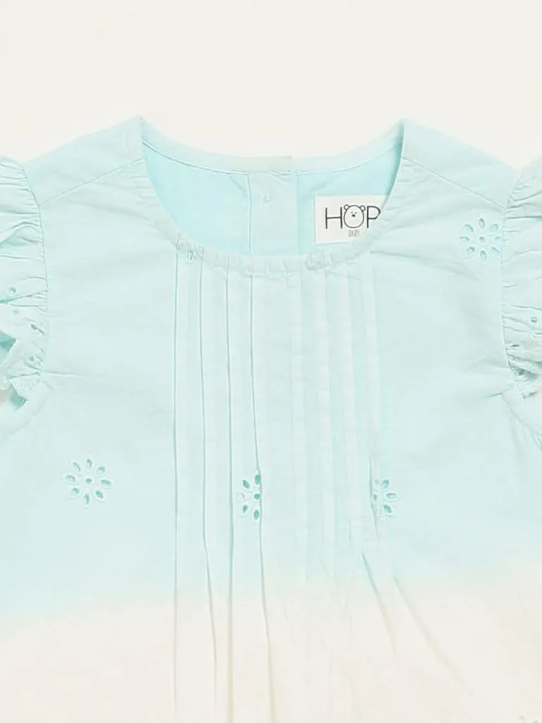 HOP Baby Blue Ombre Schiffli Dress