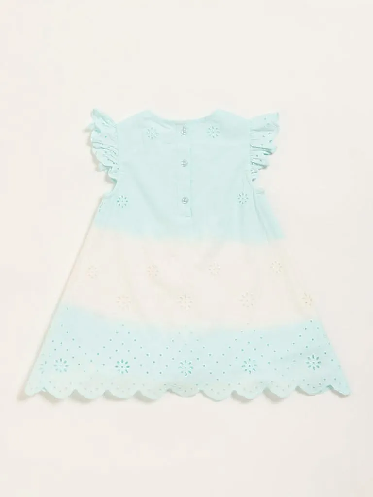 HOP Baby Blue Ombre Schiffli Dress
