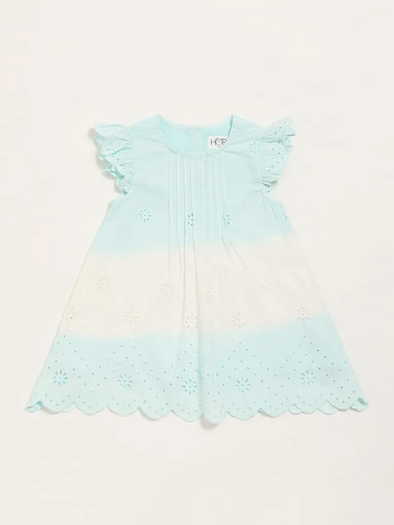 HOP Baby Blue Ombre Schiffli Dress